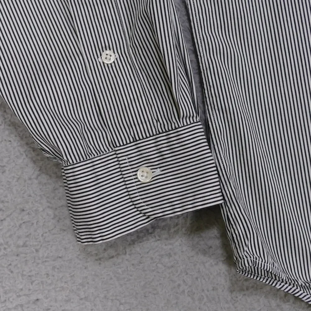 Polo ralph Lauren Shirt Mens XL Black Pinstripe Button Down Long Sleeve
